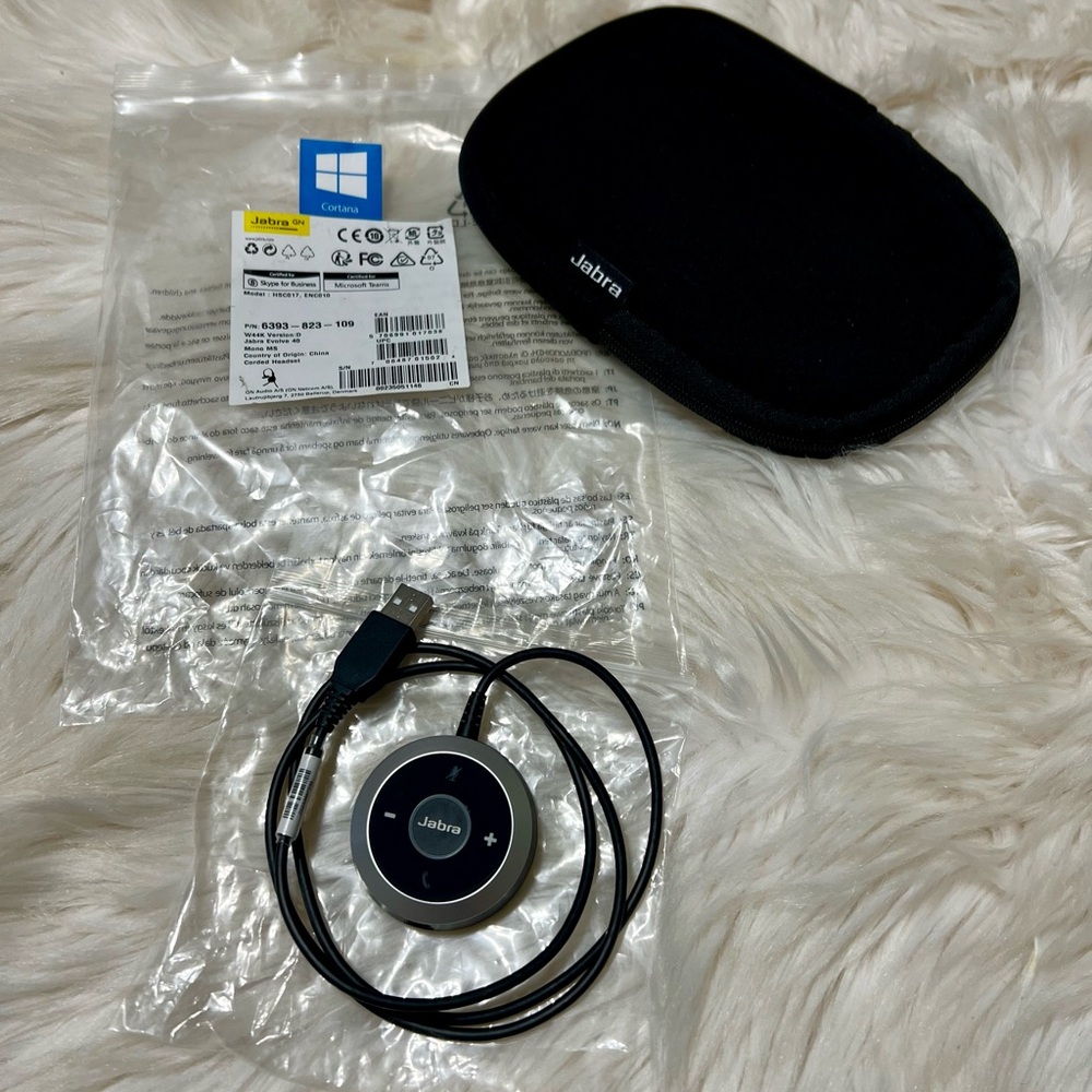 Jabra Evolve Headset Pouch Case Neoprene and Spare Microphone